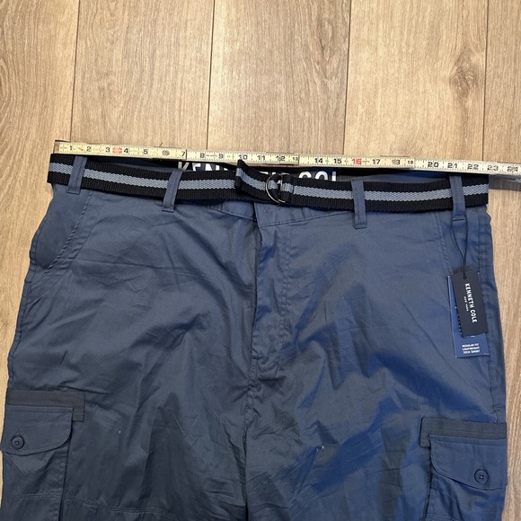 NEW Kenneth Cole Men's Big & Tall Dark Grey Mobility Cargo Short 46 Tech Belt - Picture 6 of 10